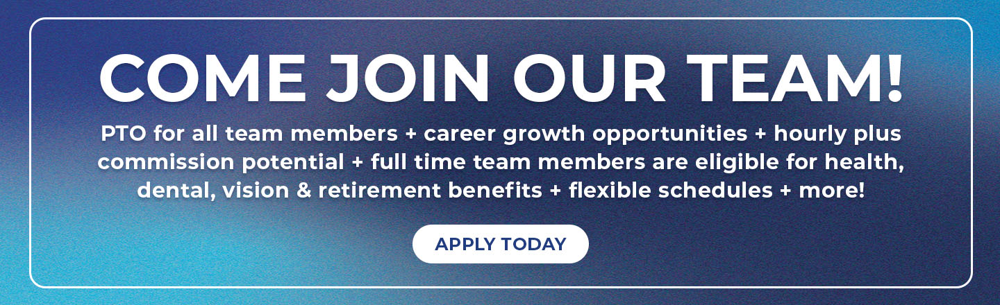 Tidal Wave Auto Spa hiring banner promoting flexible schedules and benefits for team members.