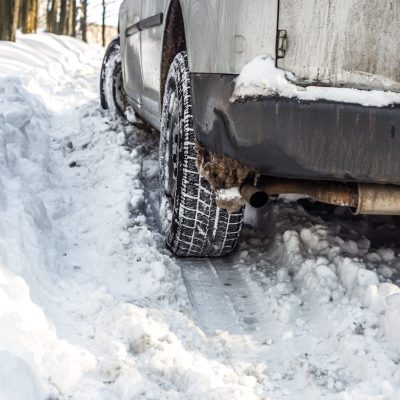 Car on winter road